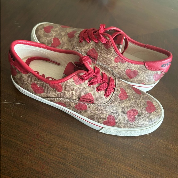 Coach Red and Brown Sneakers Casual Style - Picture 1 of 5